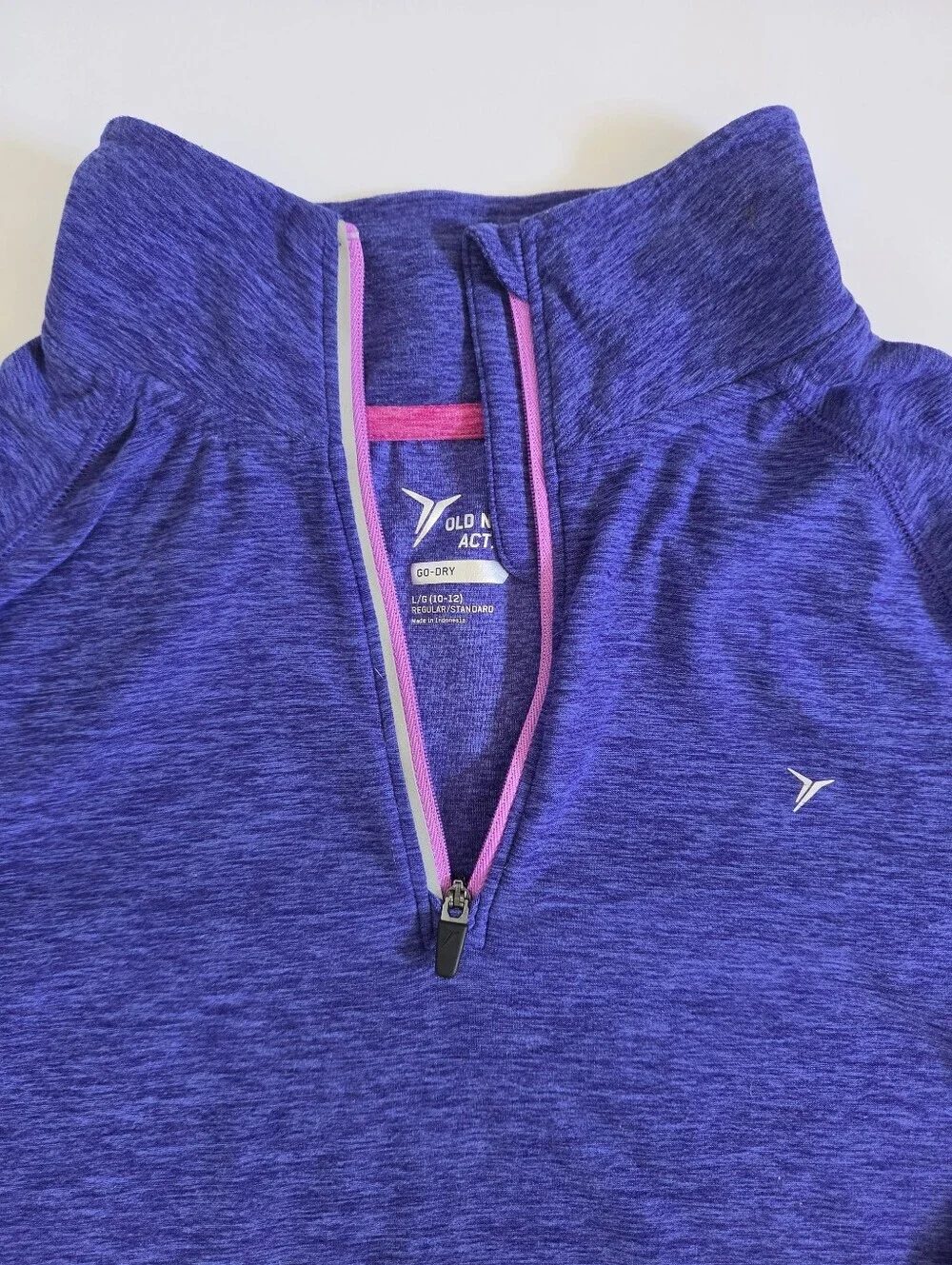 OLD NAVY Active Purple Long Sleeve Athletic Shirt 1/4 ZIp thermal sz L